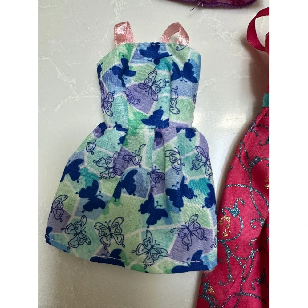 Barbie Doll Clothes Lot 11pc Vintage Modern Dresses Leggings Gowns AS IS Stained